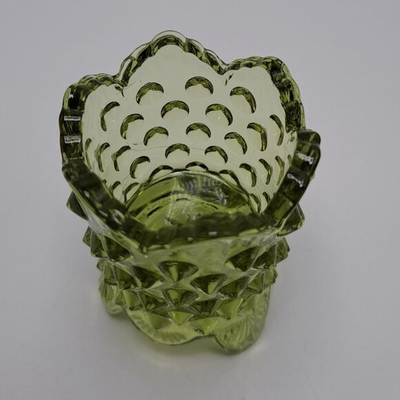 Fenton Green Hobnail Glass Toothpick Holder - Picture 3 of 5